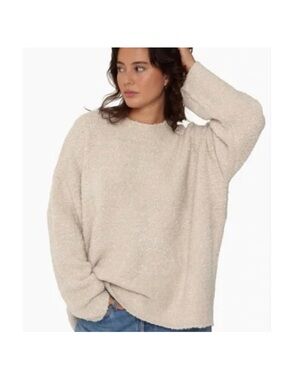 SET Active Cream Boucle Oversized Crew Sweater